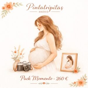 Pack Momento — sesión de bodypainting + book fotográfico para embarazadas Madrid