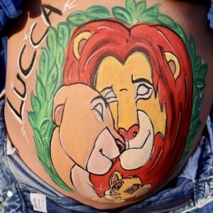 Belly painting sobre tripita de embarazada en Madrid
