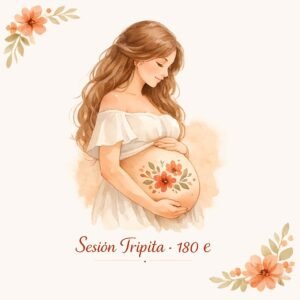 Bodypainting artístico en tripita de embarazada — Sesión Tripita Madrid